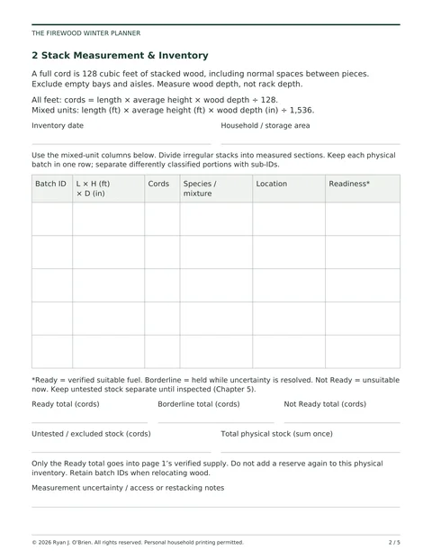 Actual page 63: Stack Measurement & Inventory